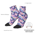 thumbnail image 6 of Rateoe graffiti style Skull flower Pattern Quarter Crew Socks,Toe Seamed Ankle Socks,Cotton Cushioned Breathable Athletic Crew Sports Socks, 6 of 7