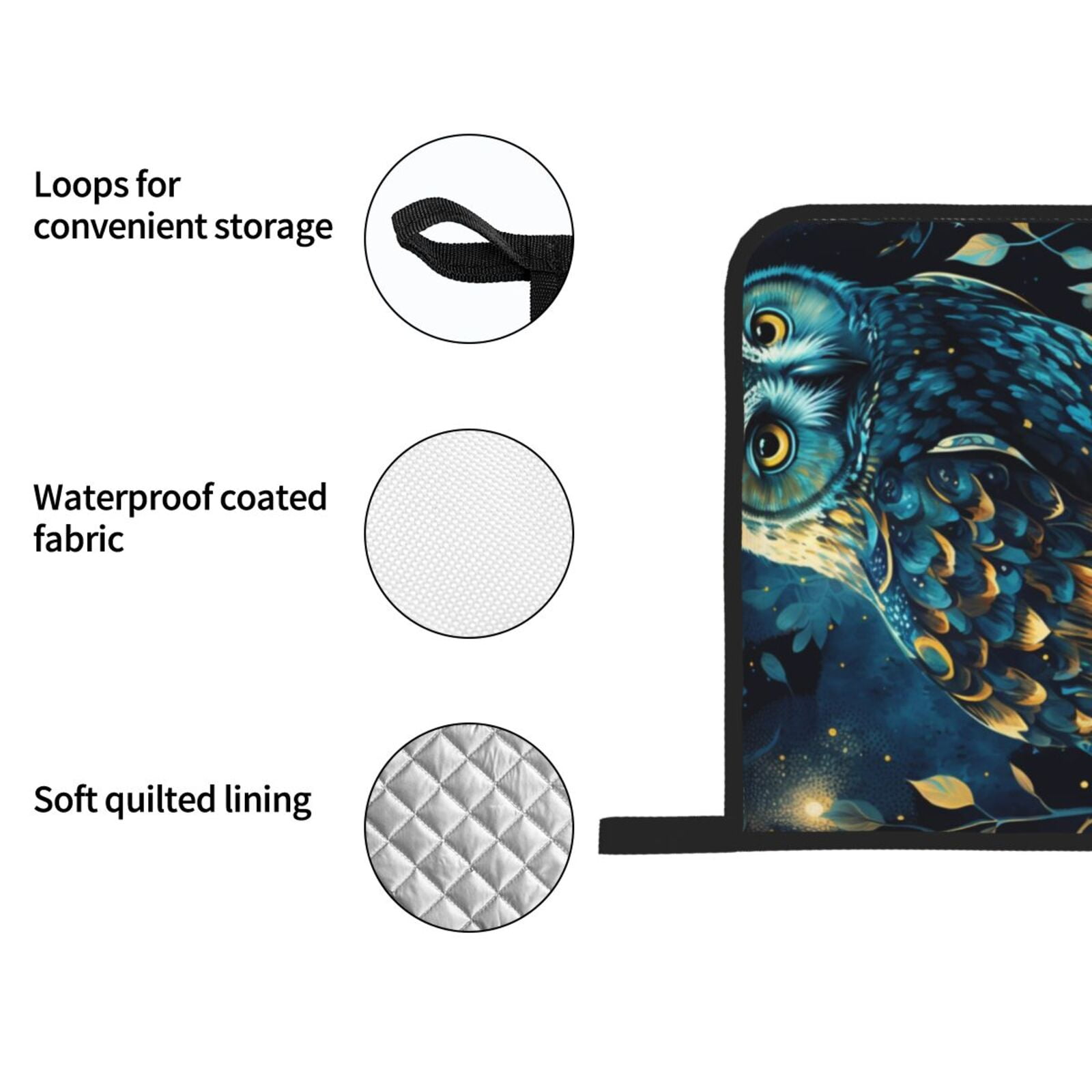 Owl Sky Tree Art 4Pcs Oven Mitts and Pot Holders Sets Oven Kitchen Gloves Hot Pads for Cooking BBQ Baking Grilling