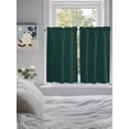 thumbnail image 4 of Tier Curtains 45 Inches Long, Pure Dark Green Window Treatment Curtain Drapes, Simple Solid Color Window Half Privacy Curtains for Bedroom Bathroom, 42"x45", 2 Panels, 4 of 7