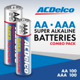 thumbnail image 2 of Paquete Combinado Acdelco Aa Y Aaa De 200 Pilas Súper Alcalinas 100 Unidades Cada Una Vida Útil De 10 Años Embalaje Con Cierre, 2 of 6