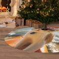 thumbnail image 6 of Lsque Surfing Cat Sun Print Christmas Tree Skirt, Tree Skirt with Ties or Velcro, Perfect for Holiday Decorations, Halloween, and New Year-36", 6 of 7