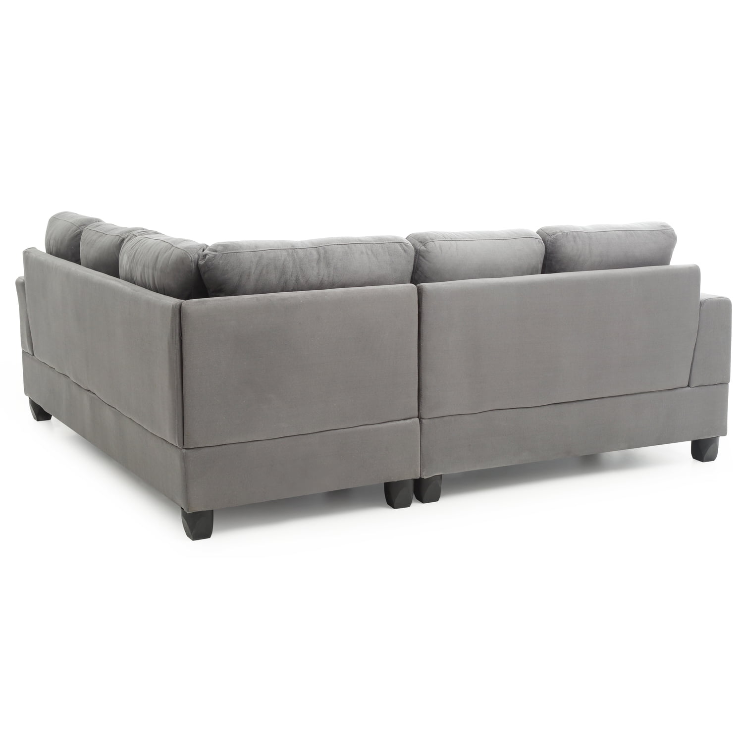 Glory Furniture Sandridge Microsuede Sectional in Gray