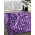 thumbnail image 3 of Ahgly Company Machine Washable Indoor Round Transitional Heliotrope Purple Area Rugs, 4' Round, 3 of 7