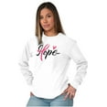 thumbnail image 4 of Hope Breast Cancer Awareness Ribbon Women's Long Sleeve T Shirt Brisco Brands M, 4 of 6
