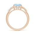 thumbnail image 2 of ANGARA Natural Solitaire 2.2 ct Aquamarine Criss Cross Ring with Diamonds in 14K Rose Gold for Women (Size-10x8mm) | March Birthstone, Anniversary, Jewelry Gift for Women | Natural Aquamarine Ring, 2 of 9