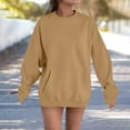 thumbnail image 1 of IMENGL Womens oversized solid color sweatshirts pullover, Yellow M, Size M-3XL, 1 of 5