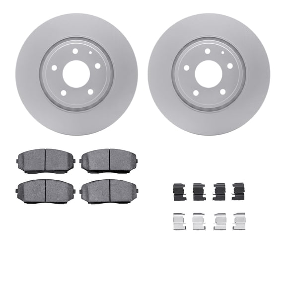 Dynamic Friction Company Front Geospec Brake Rotors with 5000 Advanced Brake Pads includes Hardware 4512-80108