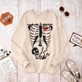 thumbnail image 3 of Women Halloween Sweatshirt X-Ray Skeleton Maternity Sweatshirt Funny Pregnancy Announcement Crewneck Pullover Tops, 3 of 10