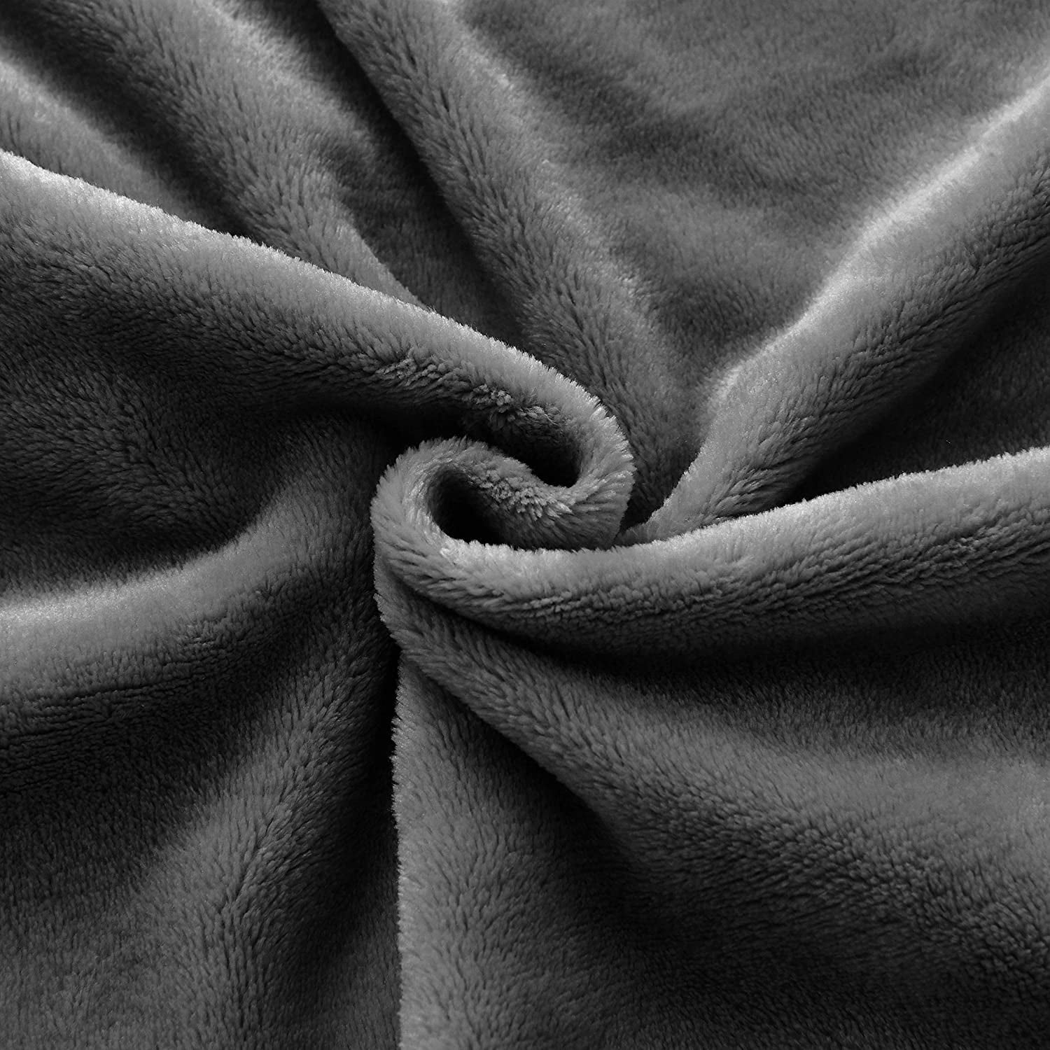 Exclusivo Mezcla King Size Flannel Fleece Velvet Plush Bed Blanket as Bedspread, Coverlet, Bed Cover (90"x104", Gray)
