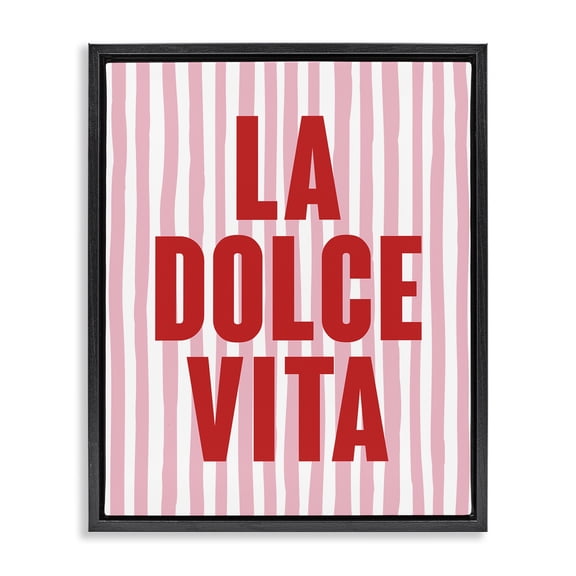Stupell Industries Contemporary La Dolce Vita Red Black Floating Frame Canvas Art, 17 x 21, by House of Lulu