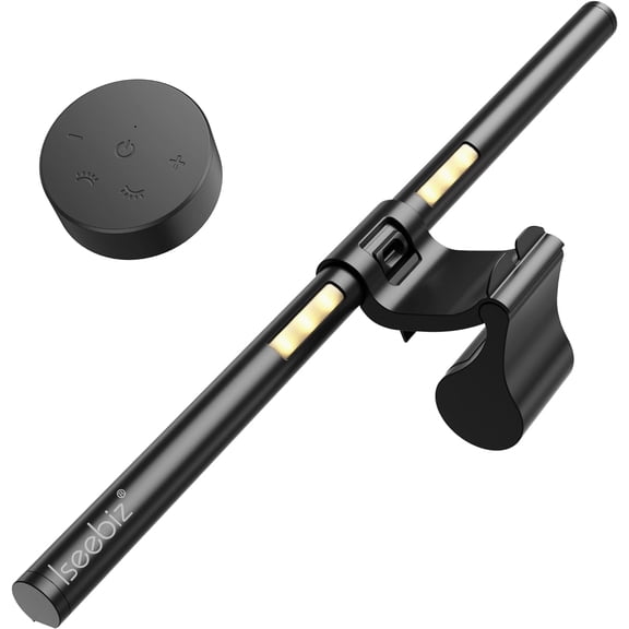 ISEEBIZ Monitor Light Bar with Remote Control, Screen Mount Desk Lamp with Adjustable Brightness & Color Temperature, USB Type-C LED Monitor Lamp for Home Office & Computer Desk