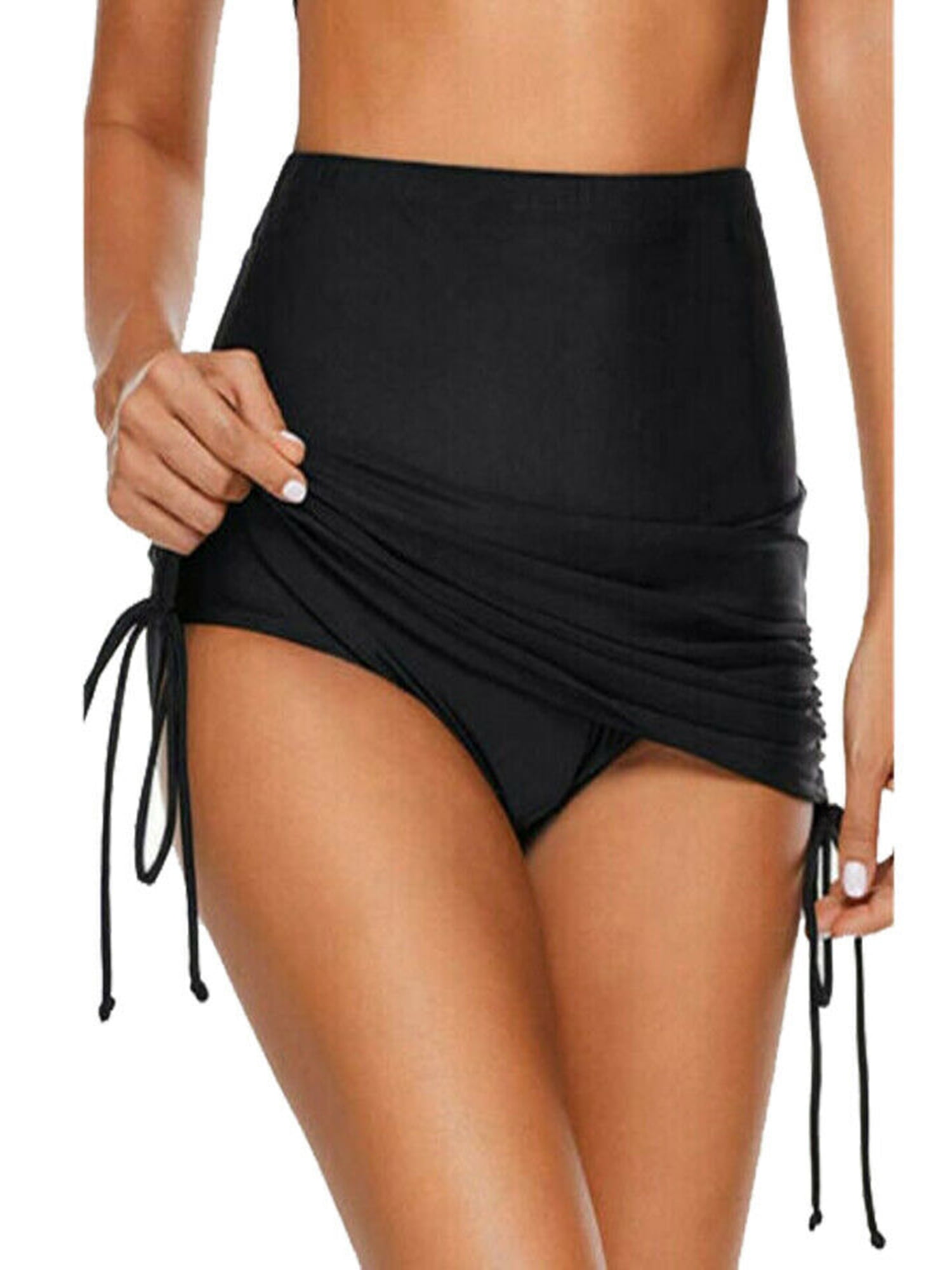 Womens New DREAMSUIT By Miracle Brands Size 8 Black Swim Skirt Swimwear