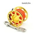 thumbnail image 1 of maskred Keep Diving Spool Reel Portable Polyester Rope Hanging Rotatable Reels Outdoor Activity Dive Accessories with Double End Hook Gold 15m, 1 of 6