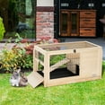 thumbnail image 2 of Petsfit Rabbit Hutch Pet House for Small Animals ，Guinea Pig Cage Spruce Wood Rabbit Hutch Ramp for Enter and Out, 2 of 6