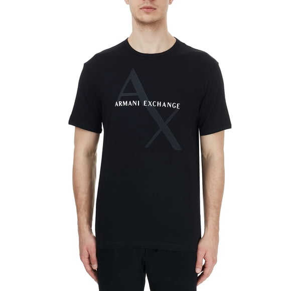 Camiseta Armani Exchange con cuello redondo y logotipo para hombre - Negra (L)