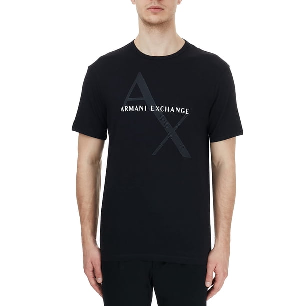 Camiseta Armani Exchange con cuello redondo y logotipo para hombre - Negra (L)