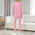 thumbnail image 4 of FAIWAD Women's Pajamas Set 2 Piece Long Sleeve V Neck Tops and Slim Stretchy Pants 2 Piece Sleepwear Matching Leggings, 4 of 6
