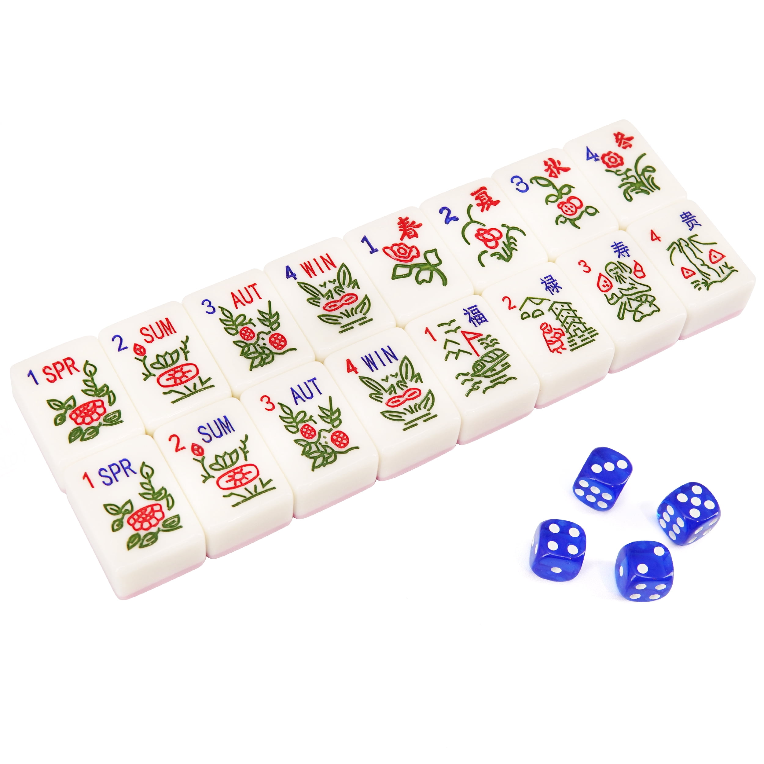 AzulHome American Mahjong Set with Bag: 166 Pink Melamine Tiles (1.4"), 4 Dice, 80 Poker Chips | Complete Game Set
