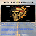 thumbnail image 3 of 1 Pcs 2D Flat License Plate Covers & Frames, Skull with American For Decorative Front, Waterproof For Decoration Aluminum License Plate Covers & Frames Cover For Men Women, 12" X 6", 3 of 7