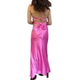 thumbnail image 4 of VISgogo Vestido de cuello halter para mujer, plisado en el pecho, sin espalda, color sólido, sin mangas, con recorte en la cintura VISgogo moda, 4 of 7
