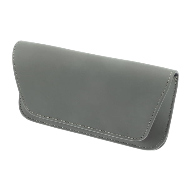 Estuche para Gafas de Sol de Coche Único Bargains Magnético Universal Soporte para Gafas de Visor de Coche Caja de Almacenamiento de Cuero PU Gris 20x9.5cm 1 Pcs