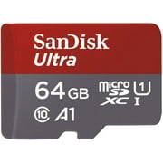 SanDisk Ultra 64GB microSDXC UHS-I card with Adapter(SDSQUAR-064G-GN6MA) - Grey, Red