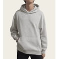 thumbnail image 5 of Men's Light Gray Oversized Pullover Hoodie with Pocket, Casual Fleece Sweatshirt, Loose Fit Blouse, Winter Warm Top, 5 of 6