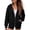 Black, variant on Women's Zip Up Hoodie Sweatshirt, Long Sleeve Casual Hooded Jacket with Full Zipper and Kangaroo Pocket for Everyday Wear