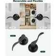 thumbnail image 4 of Matte Door Handles Interior Door Lever Keyless Door Lock for Bedroom & Bathroom Reversible for Right & Left Side Modern Wave Style Door Handles, 4 of 7