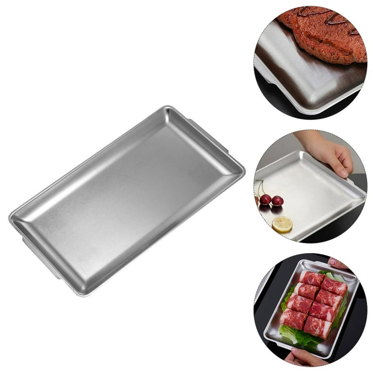 NUOLUX Trays Plate Tray Dredging Kitchen Pan Stainless Breading Pans  Bakeware Bake Supplies Barbecue Sushi Rustproof Food 