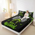 thumbnail image 2 of Manfei Cartoon Halloween Fitted Sheet Full,Vintage Ghost Print Bed Set,3-Piece,1 Fitted Sheet and 2 Pillowcases, 2 of 6