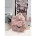 thumbnail image 2 of Mochila Pequeña De Pana Rosa Con Estampado De Conejos, Ligera Y Versátil, 2 of 30