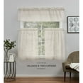 thumbnail image 5 of Exclusive Home Curtains Belgian Sheer Rod Pocket Tier Curtain Panel Pair, 26x24, Taupe, Set of 2, 5 of 7