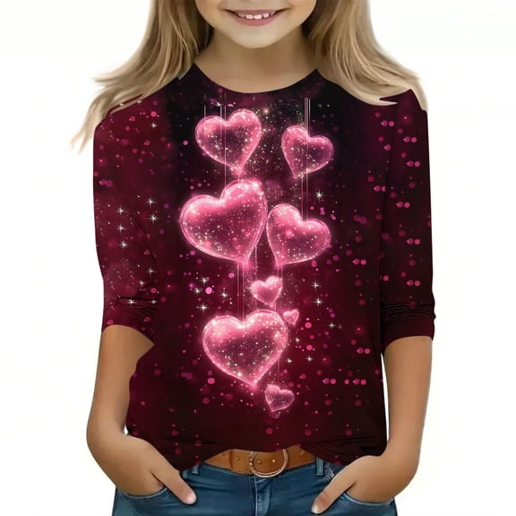 BLVB Valentines Day Shirt for Boys Girls Valentine Heart Graphic Tshirts Kids Valentine's Day Outfit Love Tee Tops 3-12T