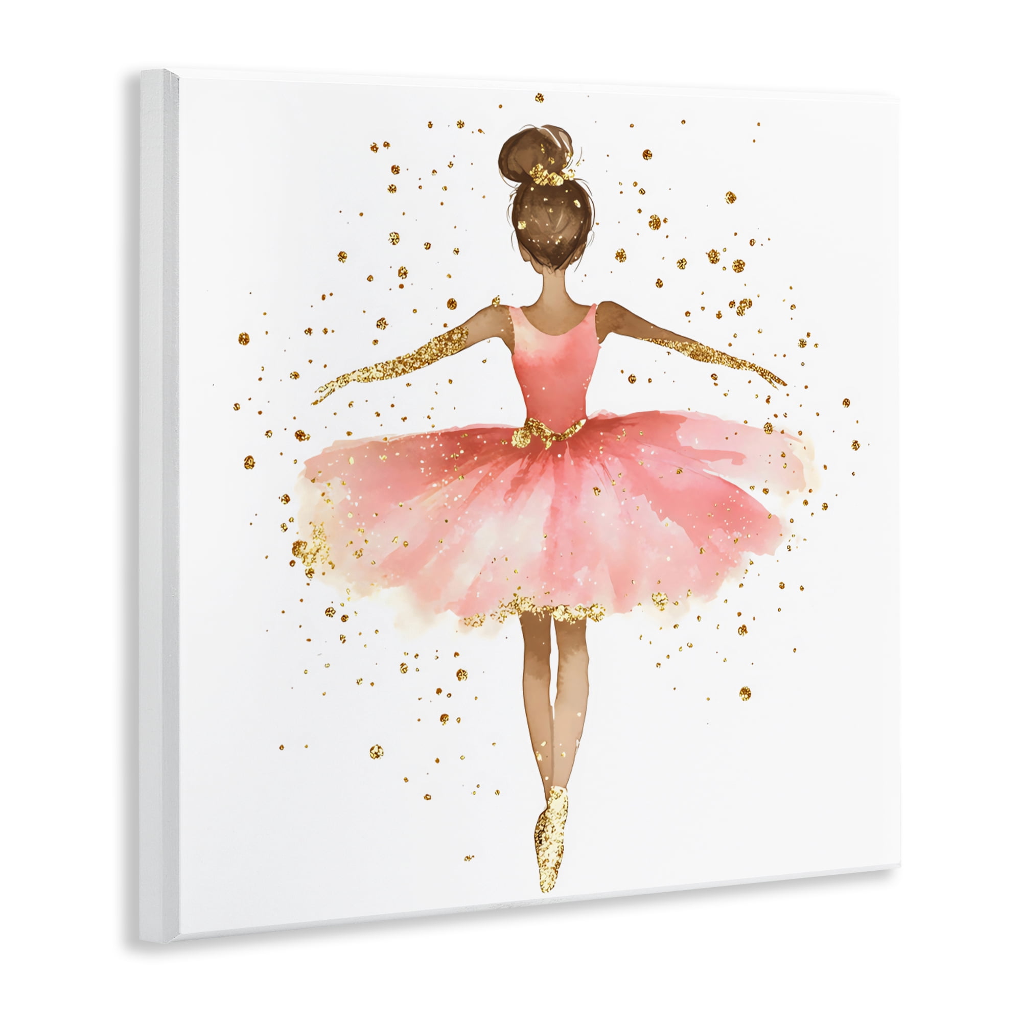 Stupell Industries Ballerina with Gold Glitter Wall Plaque Art, design by Creative Studio