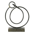 thumbnail image 2 of Metal Abstract Sculpture with Rectangular Base, Set of Two, Gray, 2 of 5