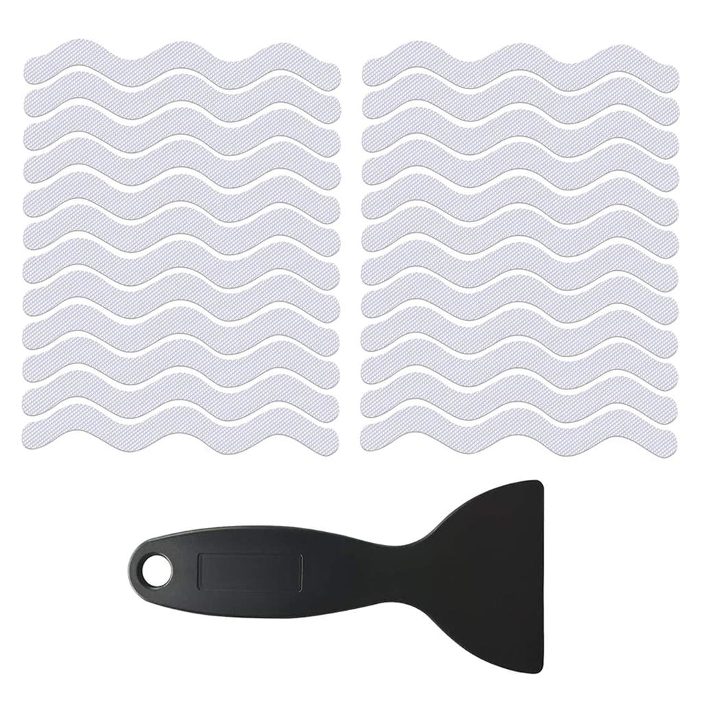 24PCS Adhesive Treads Slip Strips Stickers Non Skid Bathtub Appliques