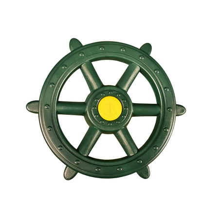 Gorilla Playsets Large Green Toy Ship Wheel, 18.5" Diameter