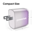 thumbnail image 5 of Powertek Frosty 20W USB-C PD + USB-A Dual Port Wall Charger, Purple, 5 of 7