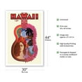 thumbnail image 2 of Hawaii - Hawaiian Ukulele Psychedelic Flower Power Art - Vintage Travel Poster by David Klein c.1960 - Fine Art Matte Paper Print (Unframed) 30x44in, 2 of 4