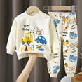 thumbnail image 2 of UAYOTSE Childrens Comfortable and Breathable Long Sleeved Home Clothes Cute Cartoon Pattern Pajama Set,Sizes 5-6 Years, 2 of 5