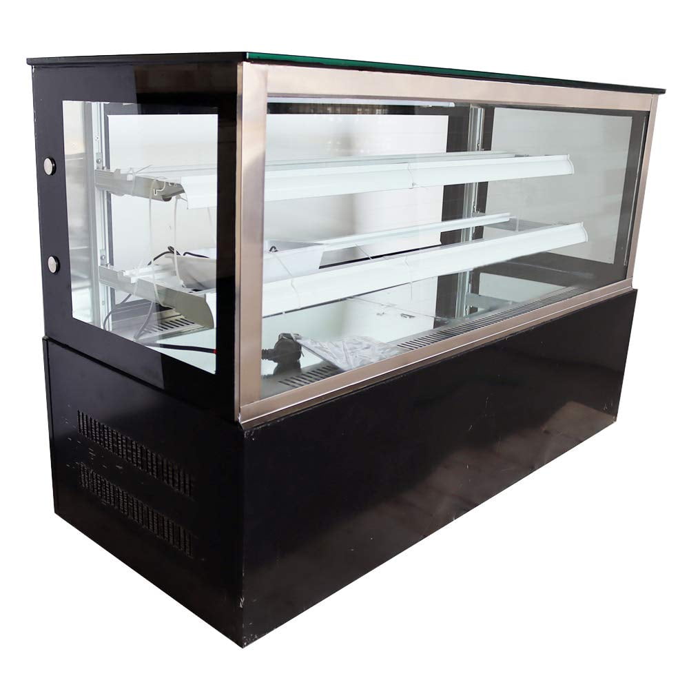 INTBUYING Commercial 220V 47inch Glass Refrigerated Cake Pie Showcase