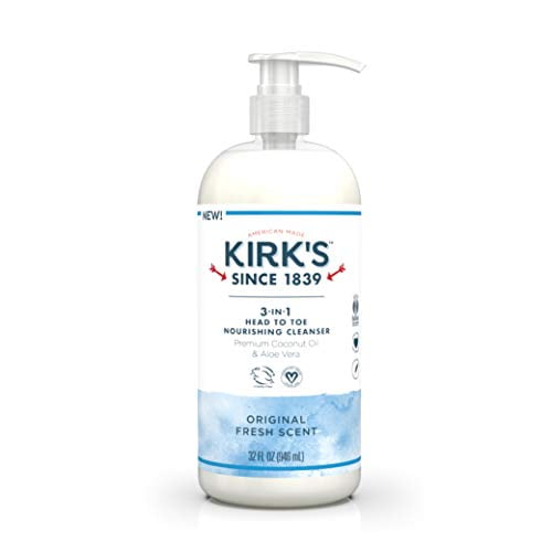 Kirk'S 3-in-1 Head To Toe Nourishing Cleanser, Original Fresh, 32 Ounce