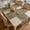 Color 3, variant on SPXUBZ 5-Piece Table Runner and Placemats Set - 4 Linen Placemats & 1 Table Runner for Dining Table, Retro Distressed Oriental Pattern Kitchen Mats, Heat Resistant Washable Dinning Decor