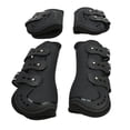 thumbnail image 3 of Front Hind Leg Boots, Shock Absorption, Breathable Open Front PU Shell Horse Leg Protectors, Neoprene Lining, Ventilated, Adjustable Straps, Set of 4 Breathable Riding Boots, 3 of 7