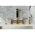 thumbnail image 3 of Kingston Brass KS8252DLBS Concord Two-Handle 4-Hole Deck Mount Bridge Kitchen Faucet with Brass Side Sprayer in Polished Brass, 3 of 8