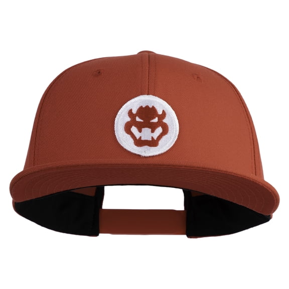 Fire Bowser Iron on Patched 6 Panel High Profile Structured Snapback - Red OSFM