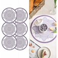 thumbnail image 1 of Impression D'un Ct Sets De Table Mandala Ronds Imprim Bohme En Pvc Lot De 6 Sets De Table Lavable Rsiste La Chaleur Antidrapant Tapis De Table P, 1 of 5