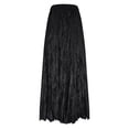 thumbnail image 4 of RUTAYY Women Solid Color Plus Size Skirt Plus Size Women Loose Oversized Skirt Flowy Swing Pleated Beach Skirts, 4 of 5