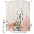 thumbnail image 2 of Watercolor Coral Shower Curtains for Bathroom, Medieval Retro Washable Fabric Shower Curtain with Hooks Waterproof Bathroom Decor Sets, 66 x 72 Inches, 2 of 9